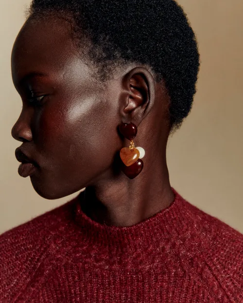 Boucles d'oreilles Freya - Brun Multi — image 4