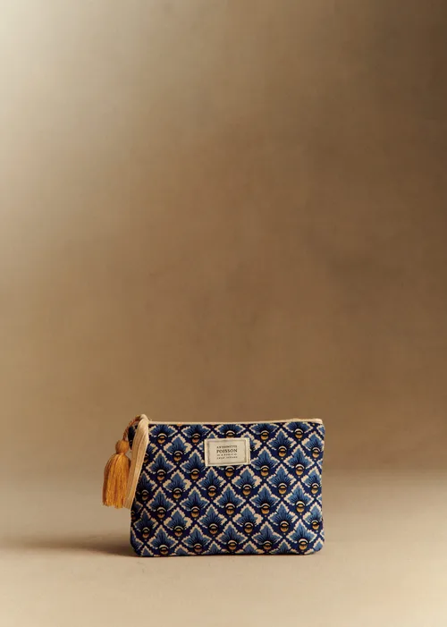 Pochette plate - Sézane x Antoinette Poisson - Imprimé Losange Bleu