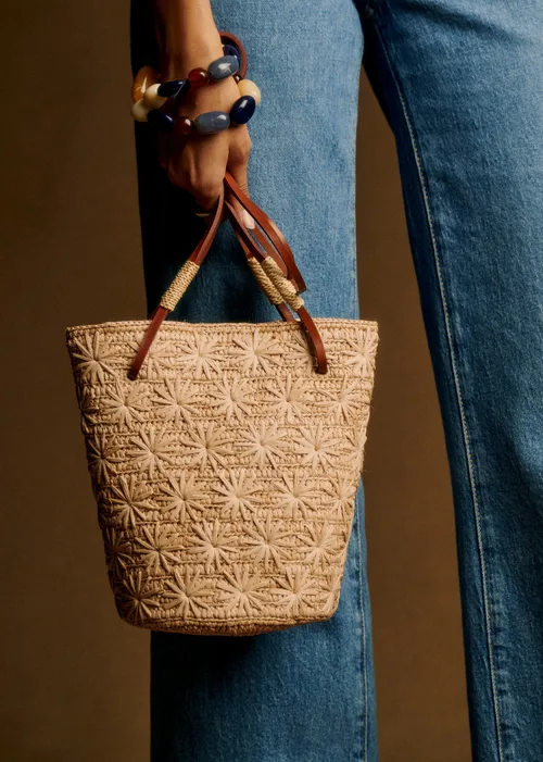 Panier Rosie - Raphia Naturel Broderie — image 6