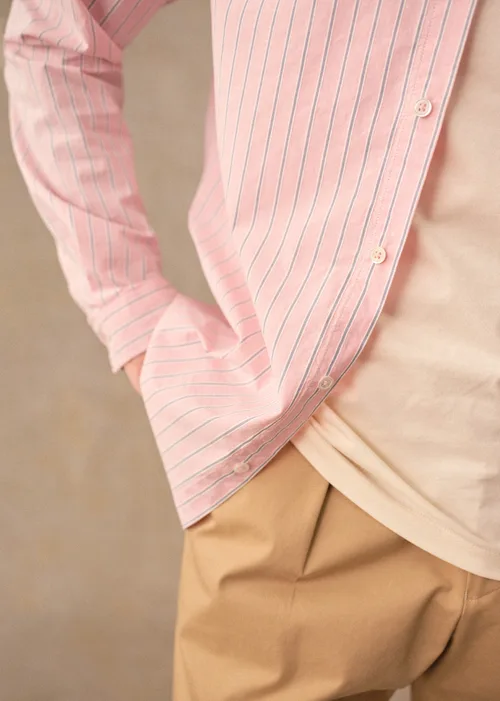 Chemise Charlie - Rose Rayures Bleues — image 6