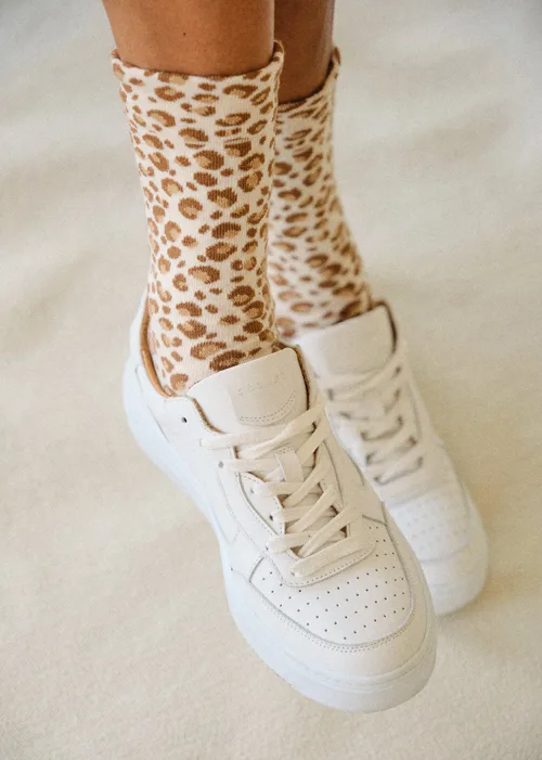 Chaussettes léopard - Léopard Crème — image 4