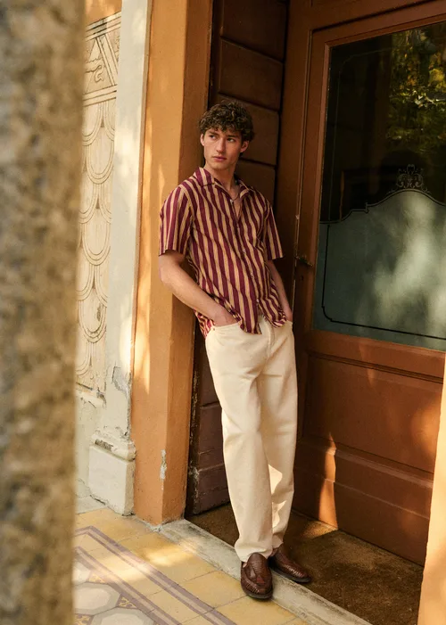 Chemise Holt - Bordeaux Rayures Moutarde — image 5