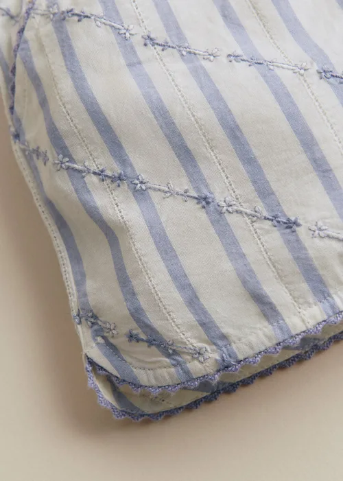 Short Coralie - Rayures Lavande Broderie — image 4