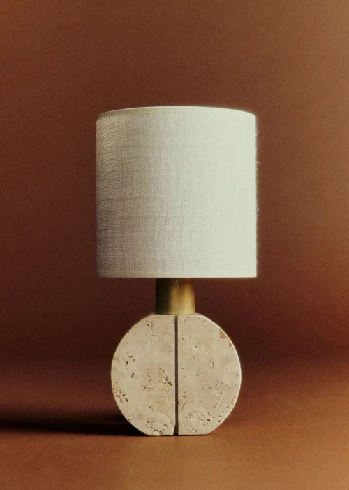 Lampe à poser vintage travertin - Travertin