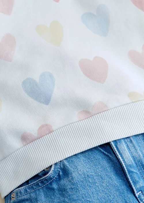 Sweat-Shirt Lary - Ecru / Coeur Pastel — image 3