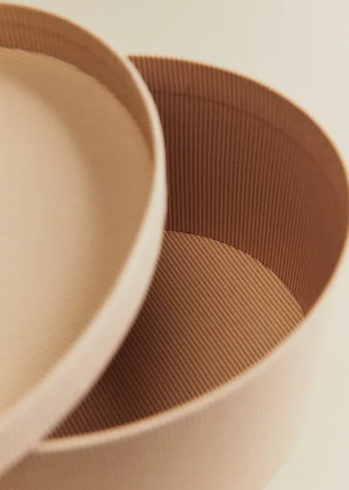Boîte rangement ovale - petit modèle - Rayures beige — image 2
