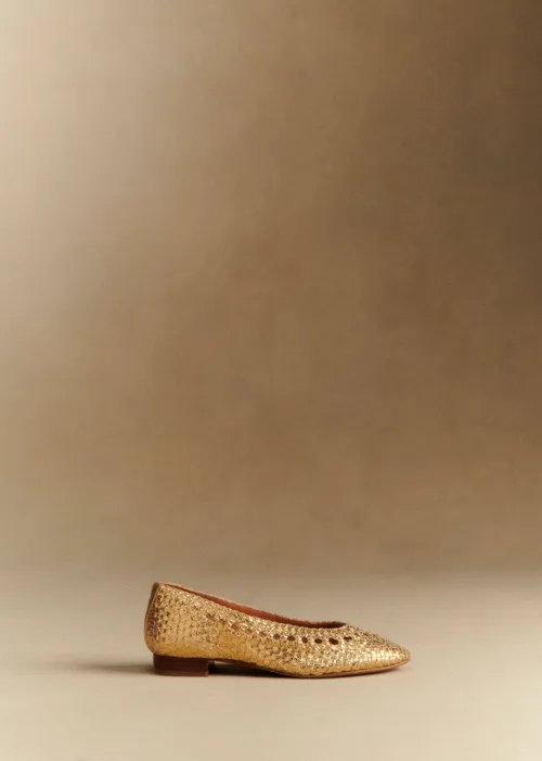 Ballerines Low Anya - Doré Lisse Tressé — image 4