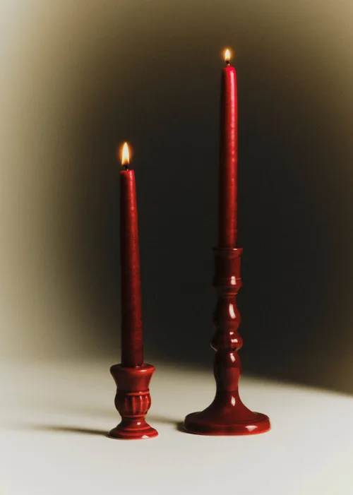 Coffret Bougeoirs Piano et Chandelles - Petit Modèle - Grenat — image 2