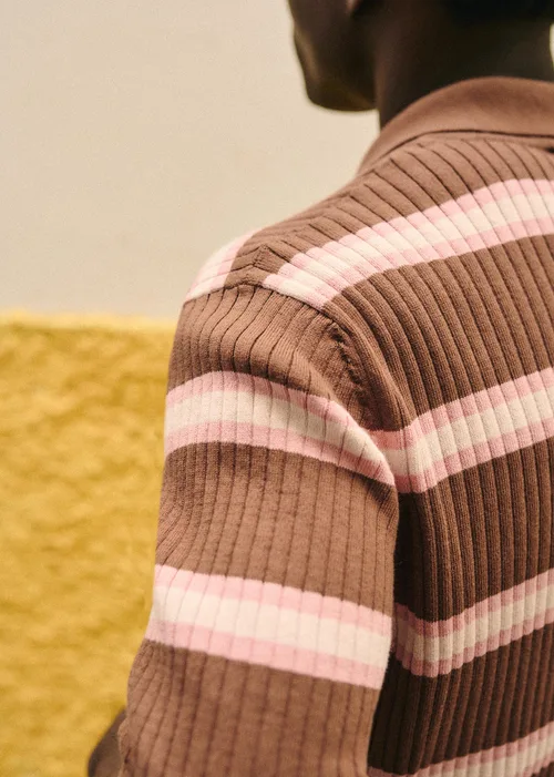 Polo Maille Rafael - Marron / Rose — image 2