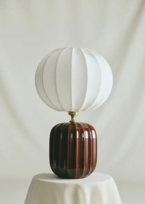 Lampe Traviata petit modèle - Moka - Abat-jour Sonate - Écru — image 5