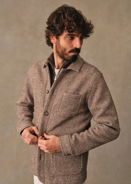 Veste Nelson - Chevrons Écru / Marron — image 3