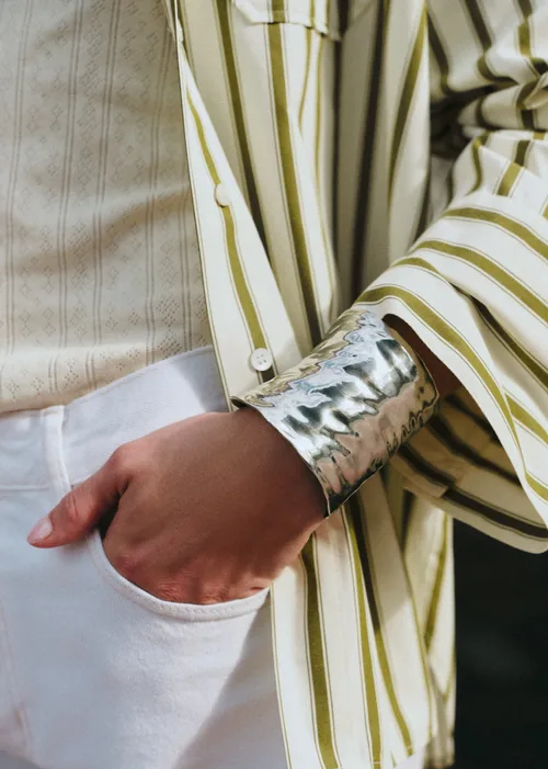 Chemise Bilma - Écru Rayures Kaki — image 3