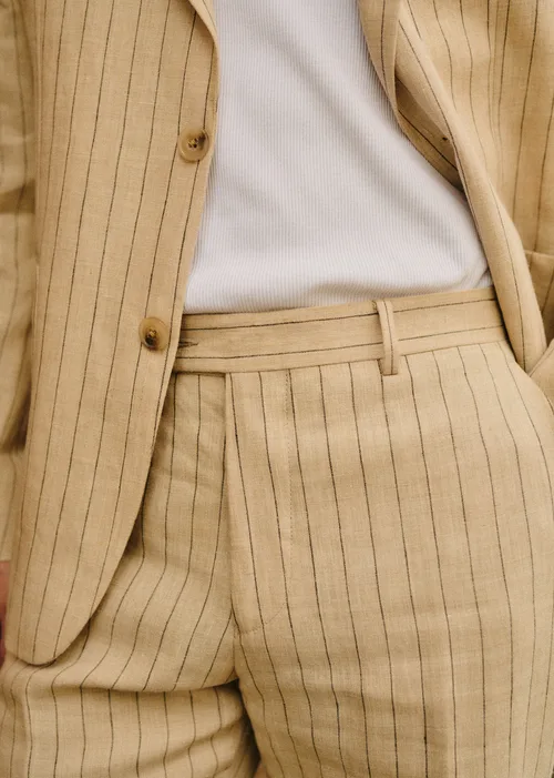 Pantalon Kale - Beige Rayures Fines Marron — image 3
