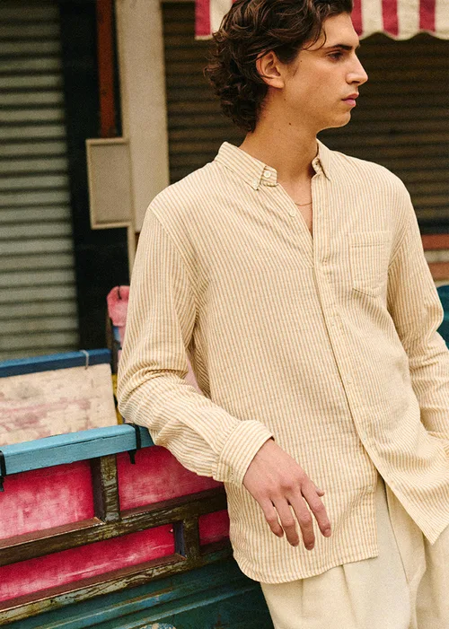 Chemise Luke - Rayures Écru / Beige — image 6