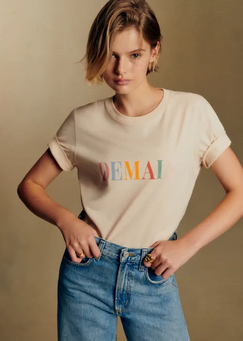 T-Shirt Demain - Crème / Multico — image 3