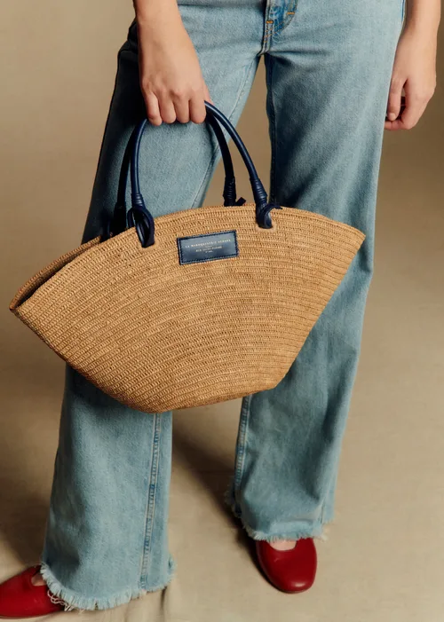 Panier Justine - Raphia Marine Naturel Foncé — image 3