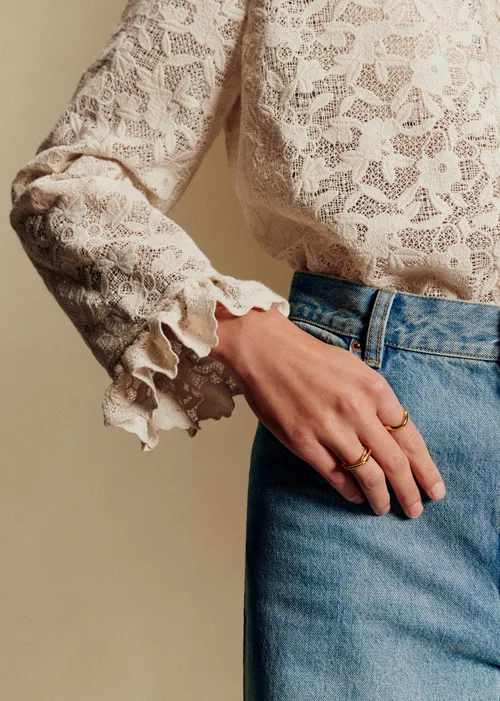 Chemise Erine - Guipure Unie Fleur Ecru — image 3