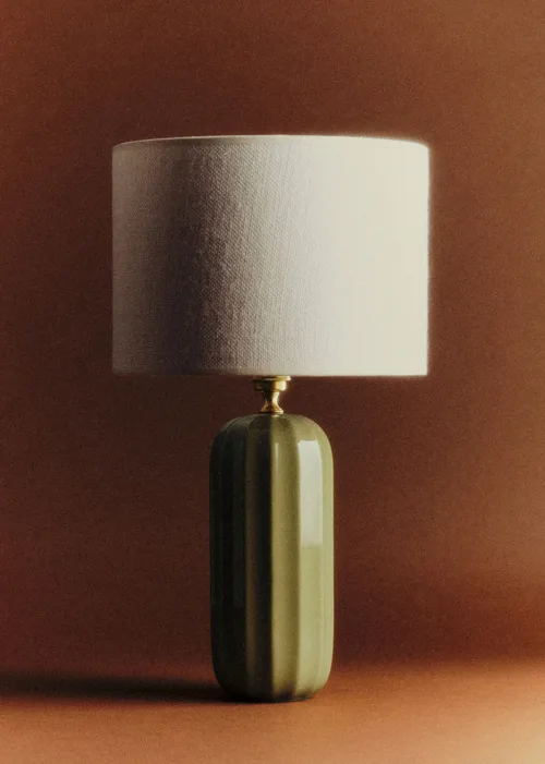 Lampe Traviata - Vert Olive - Abat-jour Dolce - Jute Écru — image 4