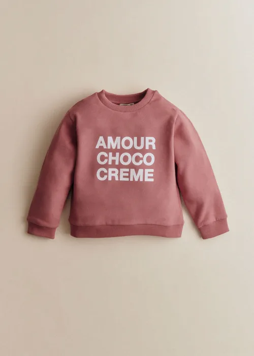 Sweat-Shirt Amour Choco Crème - Sienne / Crème