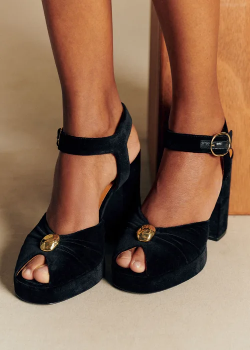 Sandales High Marjolaine - Noir Velours — image 2