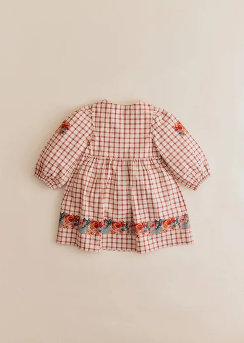 Robe Dakila - Sézane x SEA NY - Broderie Placée Terre Fond À Carreaux — image 4