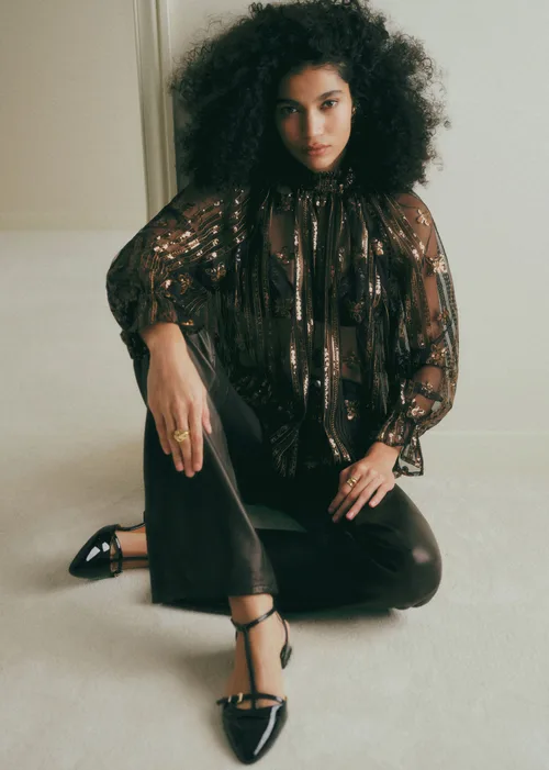 Blouse Sheila - Antique Bronze Fond Noir