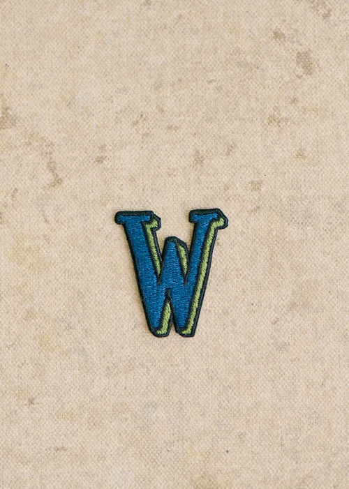 Ecusson vert / bleu - Lettre W - Bleu — image 2