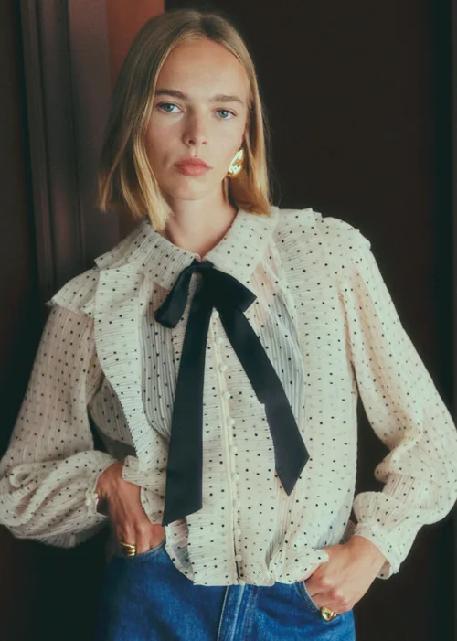 Blouse Jola - Ecru Pois Noir
