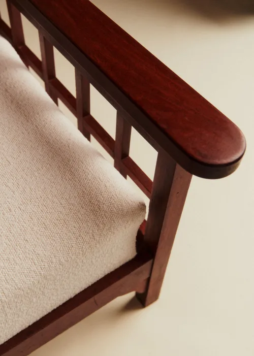 Fauteuil dossier inclinable vintage acajou - Acajou — image 3