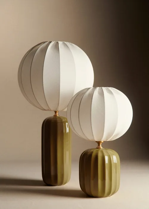 Lampe Traviata - Vert Olive - Abat-jour Sonate - Écru — image 7