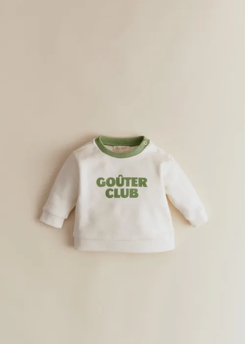 Sweat-Shirt Goûter club - Ecru / Vert