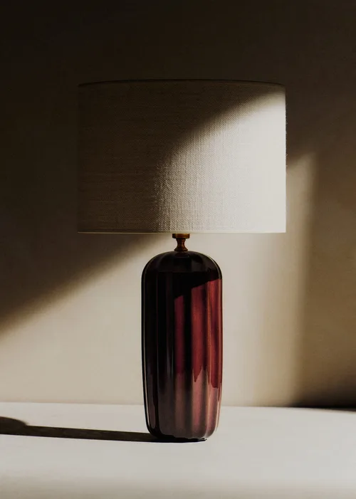 Lampe Traviata Grand Modèle - Moka - Abat-jour Dolce - Jute Écru
