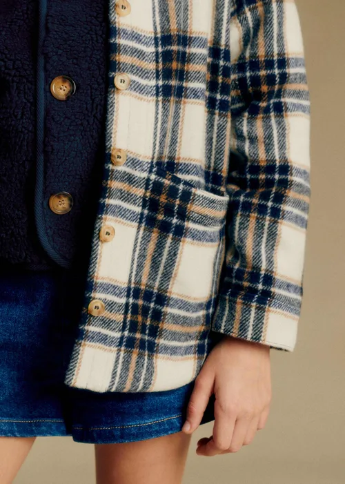 Veste Willy - Carreaux Ecru / Marine — image 2
