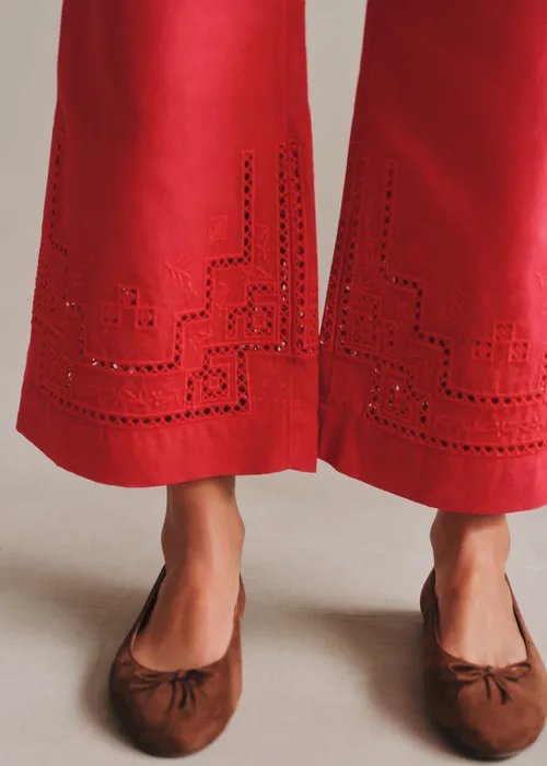 Pantalon Gilles - Broderie Placée Rouge — image 4