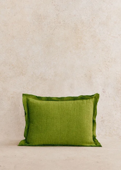 Coussin Toile de Lin - Grand modèle - Vert — image 3
