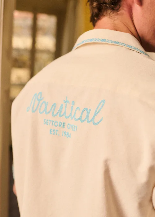 Chemise Nautical - Écru Broderie Bleue — image 7