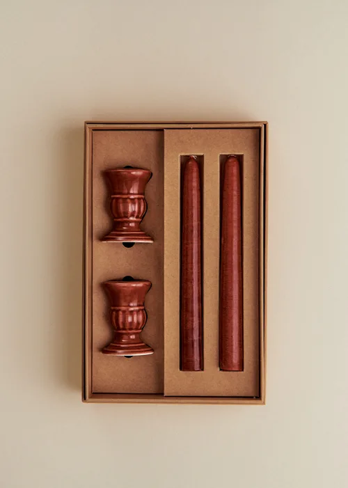 Coffret Bougeoirs Piano et Chandelles - Petit Modèle - Grenat — image 3