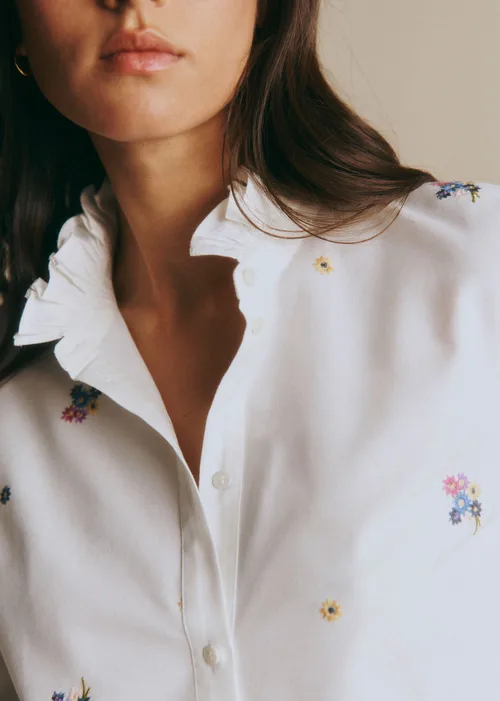 Chemise Erine - Broderie Contrastée Multico Fond Ecru — image 3
