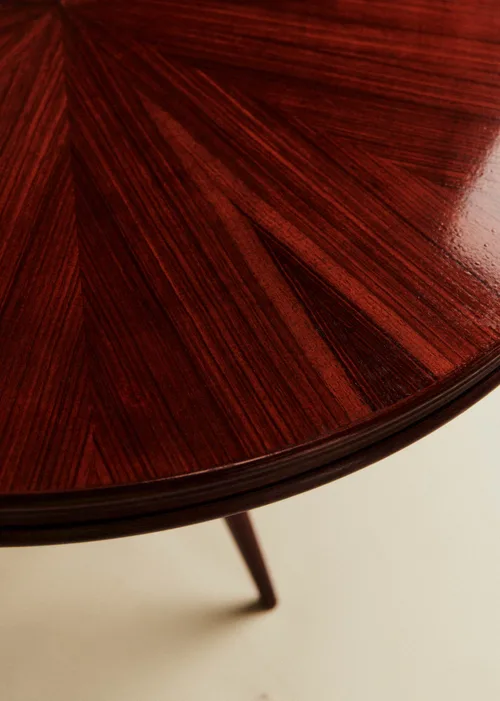 Table de bridge ronde vintage - Palissandre — image 3