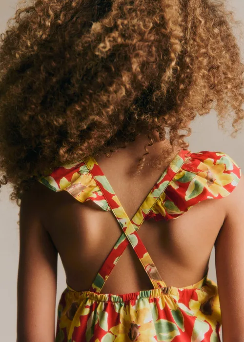 Robe Martha - Imprimé Tournesols Rouge — image 4
