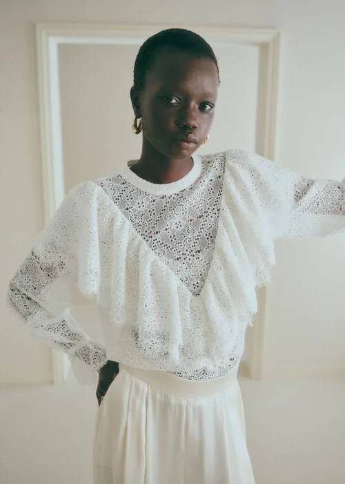 Blouse Mariam - Dentelle Fine Écru