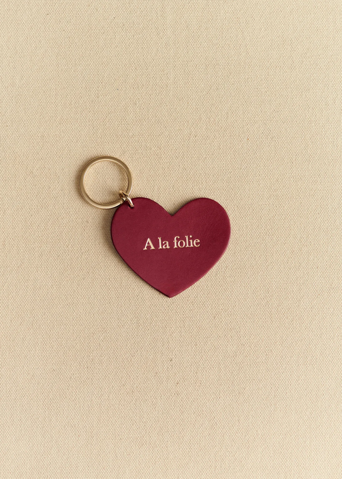 Porte-clé Coeur - Rouge "A la folie"