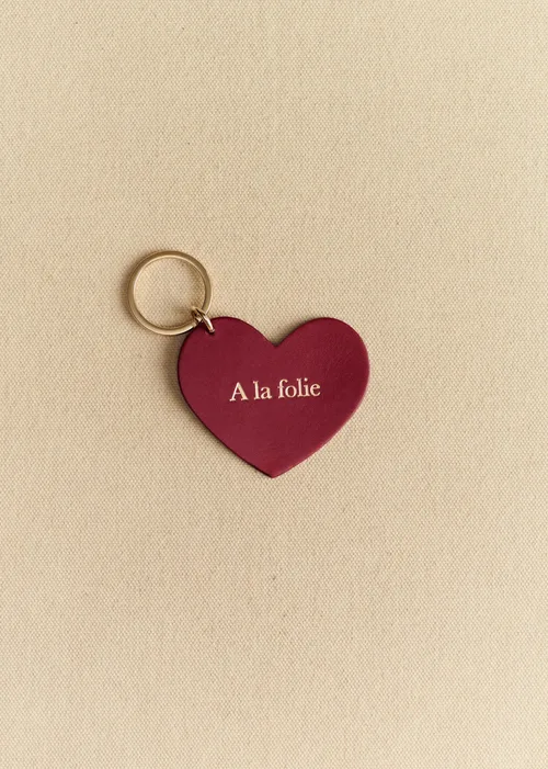 Porte-clé Coeur - Rouge "A la folie"